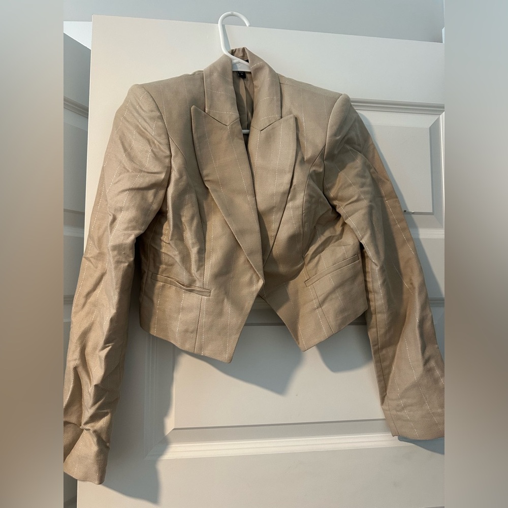 Express Tan Blazer Structured Suit Jacket